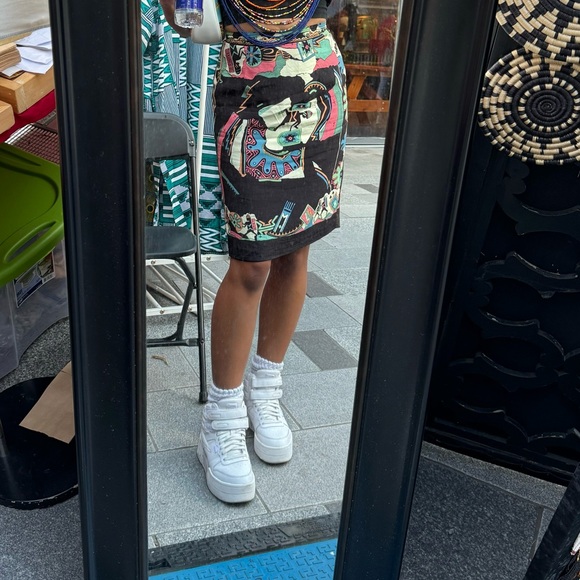 Vintage BB Studio Neon Aztec Patterned Pencil Skirt - Picture 2 of 11